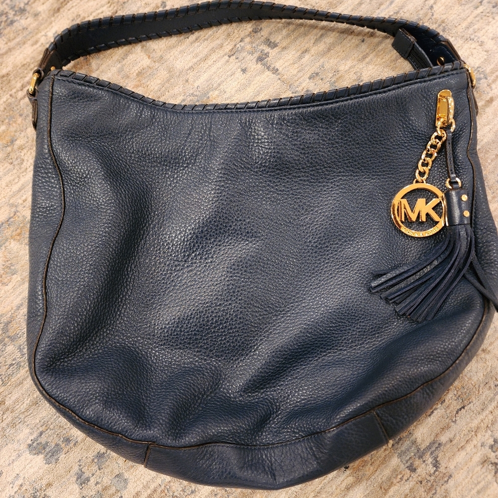 Michael Kors Navy Blue Leather Bag